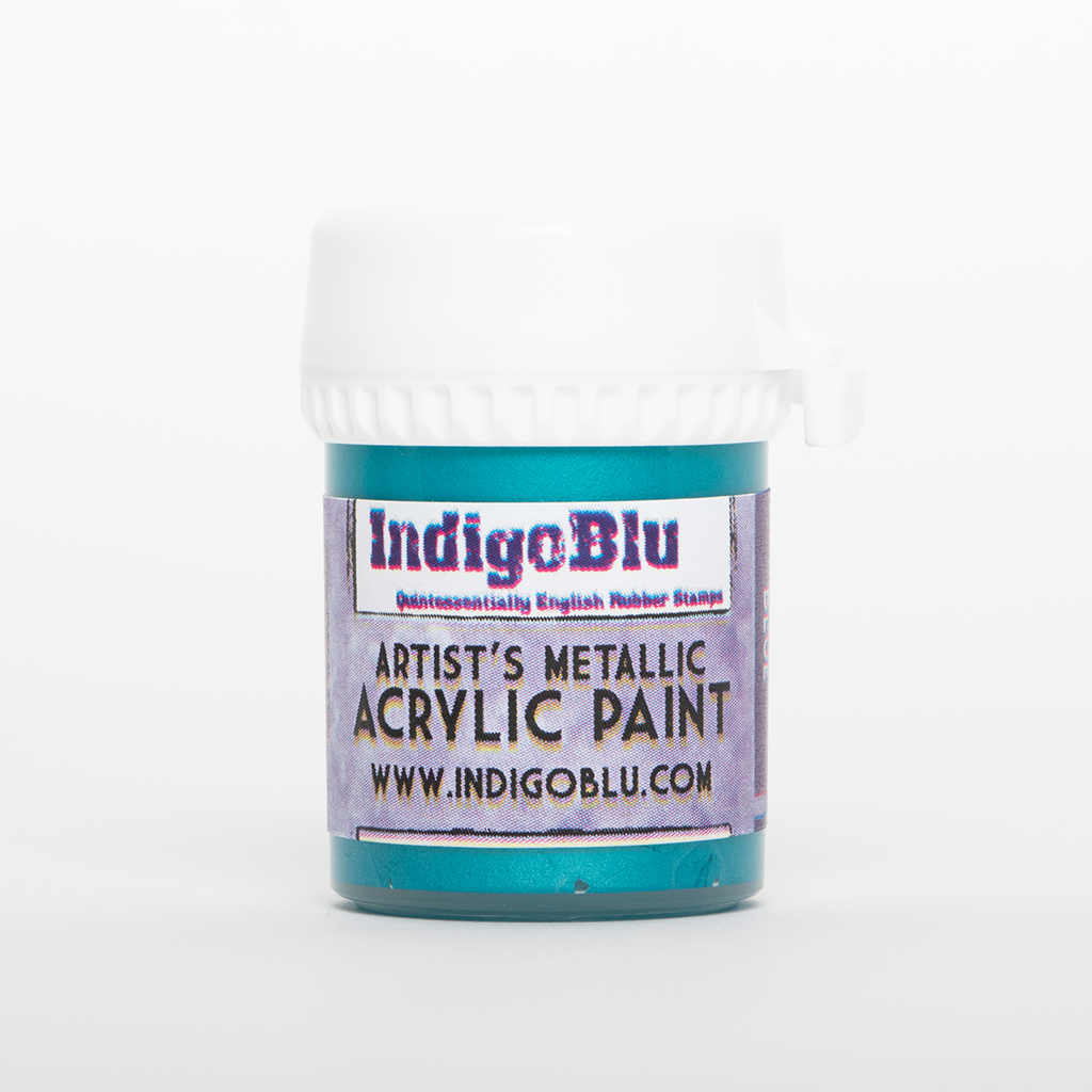 Artists Metallic Acrylic Paint - Kingfisher Blue (20ml)